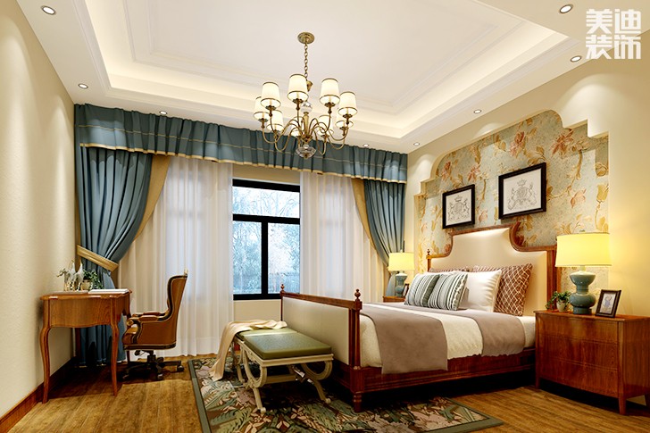 岳陽美濃小鎮(zhèn)300平別墅歐式裝修風(fēng)格效果圖--3樓次臥