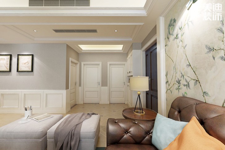 梓山湖新世界320平米美式風(fēng)格裝修效果圖--客廳