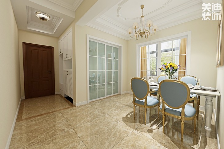 百弘學(xué)府城140平米簡(jiǎn)歐風(fēng)格案例圖--餐廳