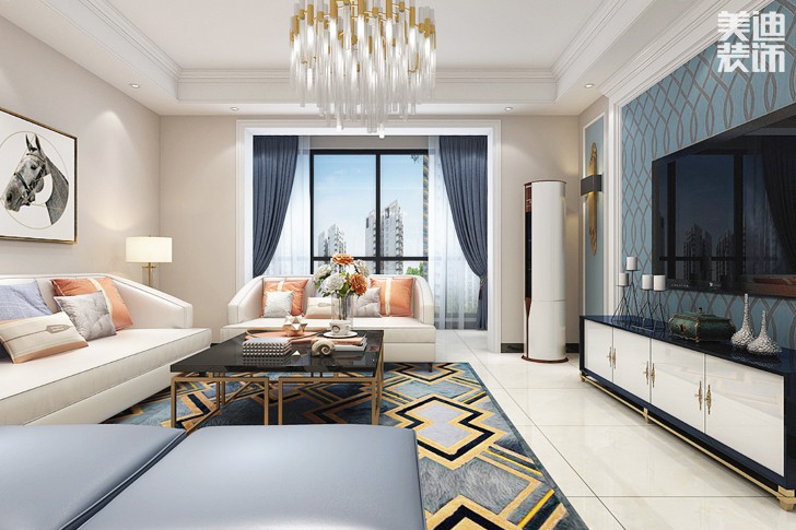 華夏和美120平米現(xiàn)代簡約風(fēng)格案例圖--客廳