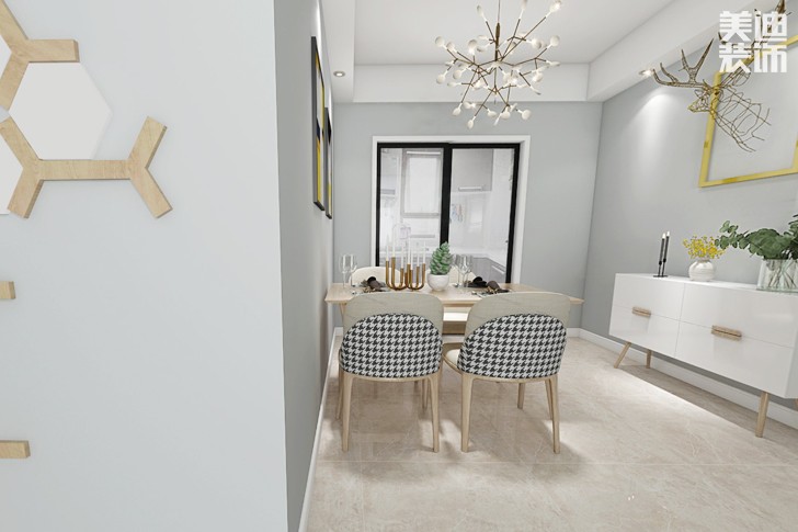 五礦·萬(wàn)境水岸120㎡現(xiàn)代簡(jiǎn)約風(fēng)格裝修效果圖--餐廳