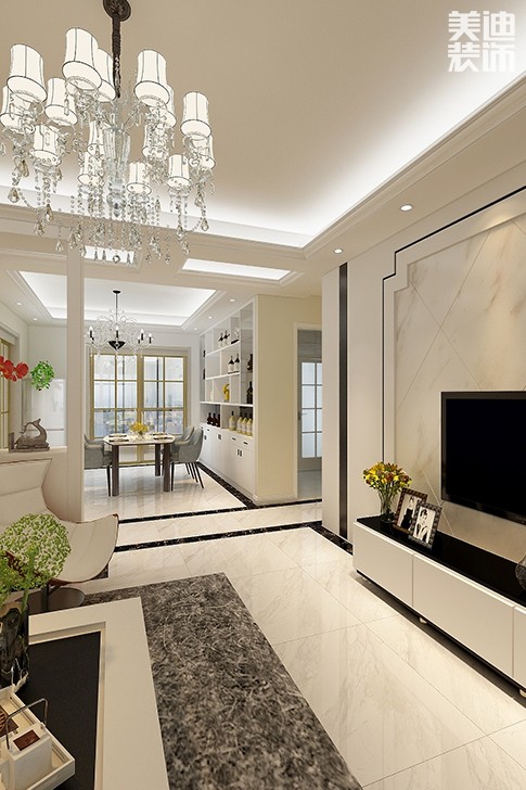 濱江華府140平方現(xiàn)代風(fēng)格效果圖--客廳