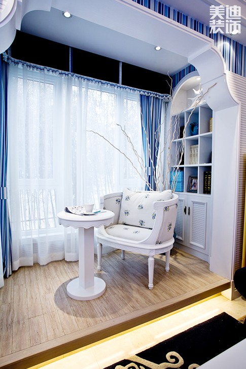 連家居民點130平米地中海裝修風格效果圖--飄窗