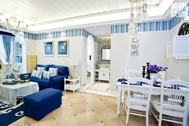 連家居民點130平米地中海裝修風格效果圖--餐廳