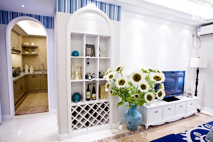 連家居民點130平米地中海裝修風格效果圖--客廳	