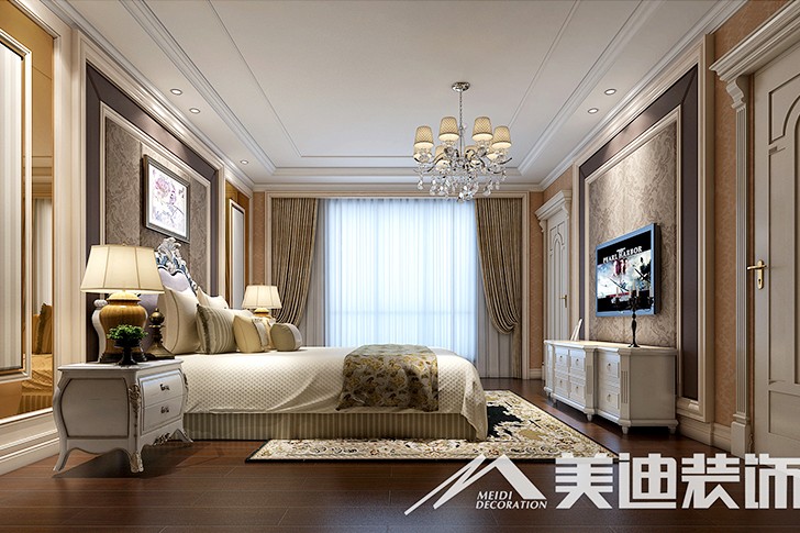 	岳陽縣私人別墅400平歐式裝修風(fēng)格--二樓主臥室1