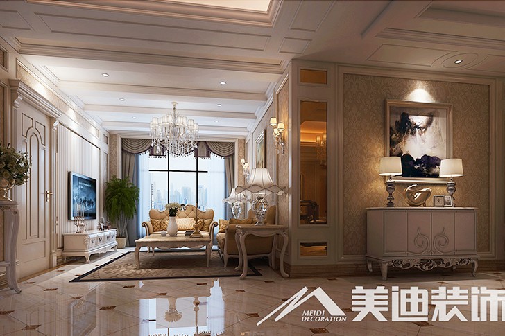 	岳陽縣私人別墅400平歐式裝修風(fēng)格--二樓起居室