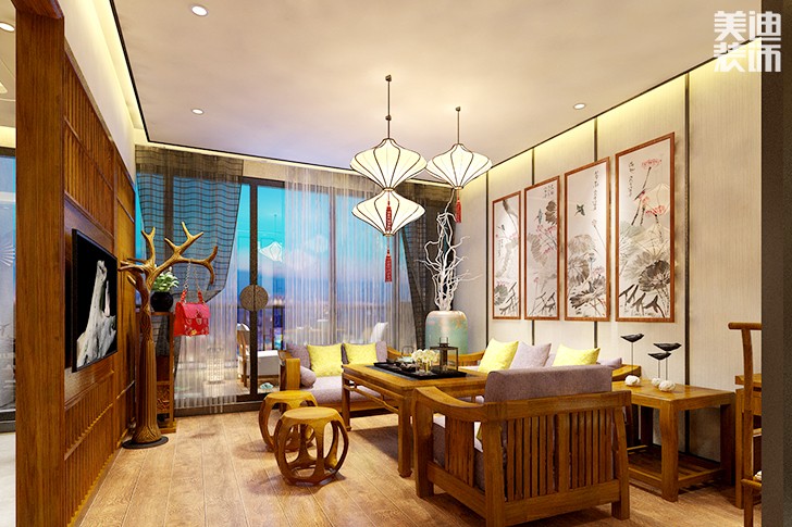 西維咖啡慕茗緣店1800平米新中式風(fēng)格效果圖--大包客廳