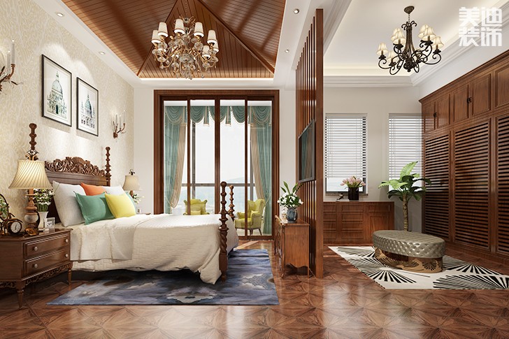 加州小鎮(zhèn)325平美式風(fēng)格裝修案例圖--主臥