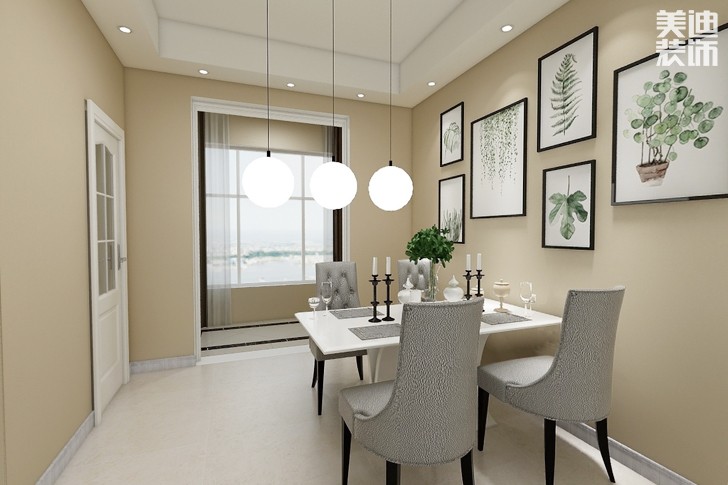 東岳怡景107平現(xiàn)代風格裝修效果圖--餐廳