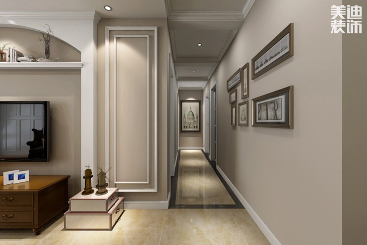 江河雙水灣108平米美式風(fēng)格裝修效果圖--過道