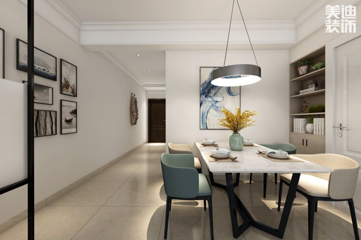 潤(rùn)和長(zhǎng)郡98平米現(xiàn)代簡(jiǎn)約風(fēng)格裝修效果圖--餐廳