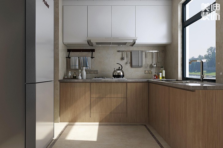 新華聯(lián)夢想城109平現(xiàn)代輕奢風裝修案例效果圖--廚房
