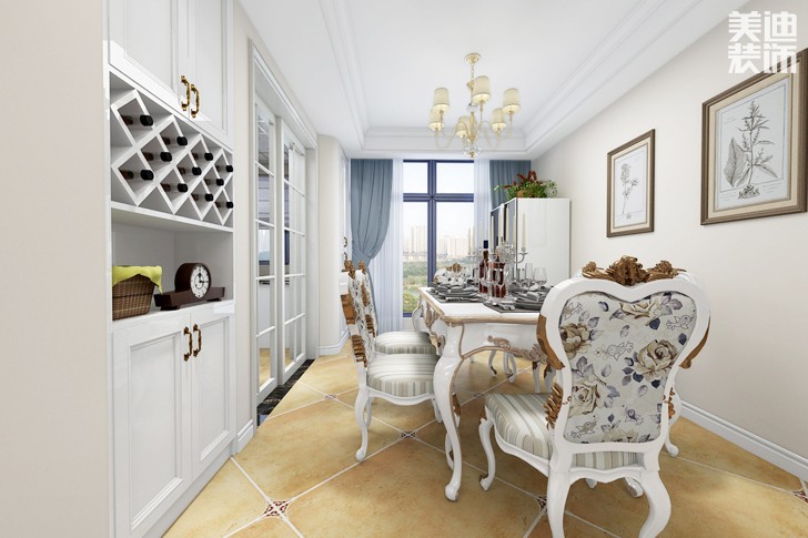 北辰三角州簡歐風(fēng)格裝修效果圖--餐廳