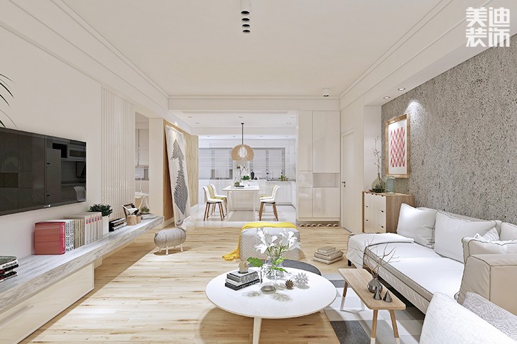 中航城145平米日式混搭風格裝修效果圖--客廳