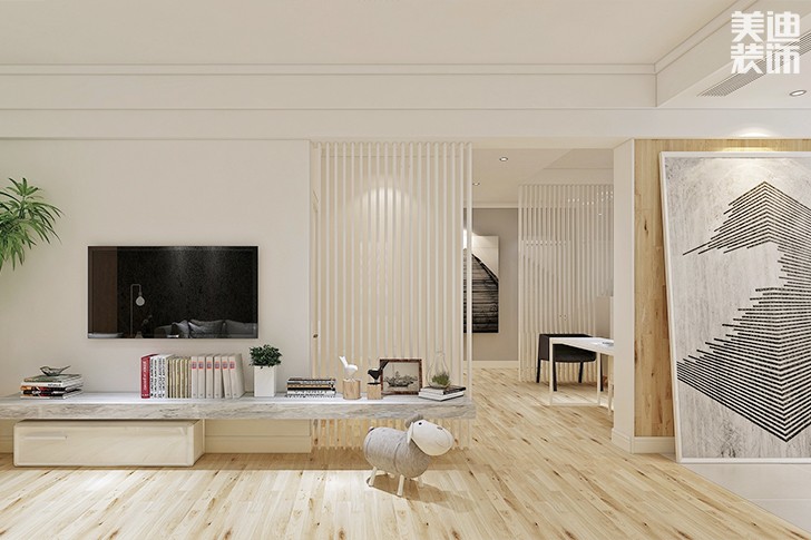 中航城145平米日式混搭風格裝修效果圖--客廳