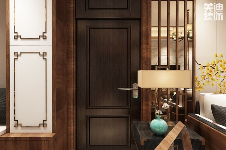 金鷹九龍山115平米新中式風格裝修效果圖--玄關(guān)