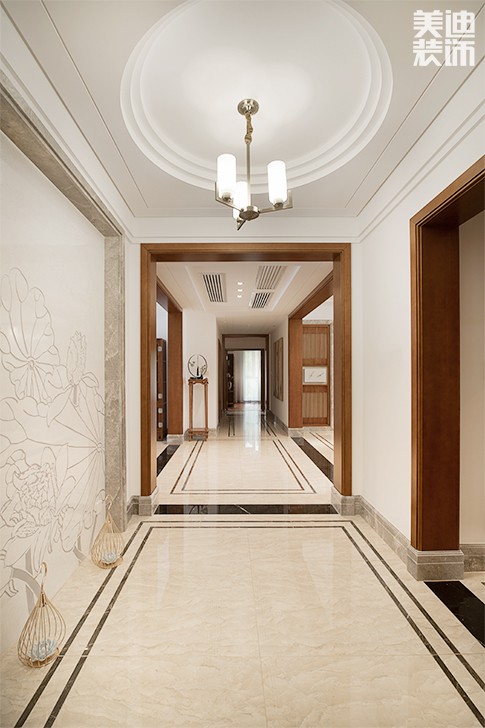 青竹園·曦園 295㎡書香之家，新中式裝修實拍圖--玄關