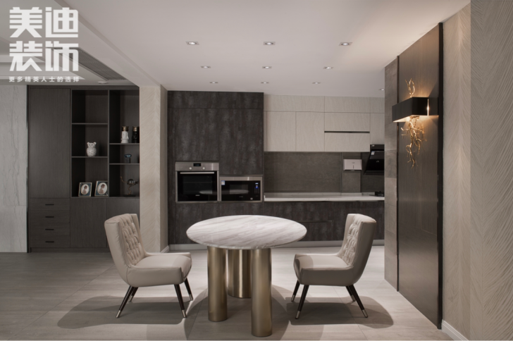 北辰定江洋180平現(xiàn)代簡(jiǎn)約風(fēng)格裝修案例實(shí)拍圖--餐廳