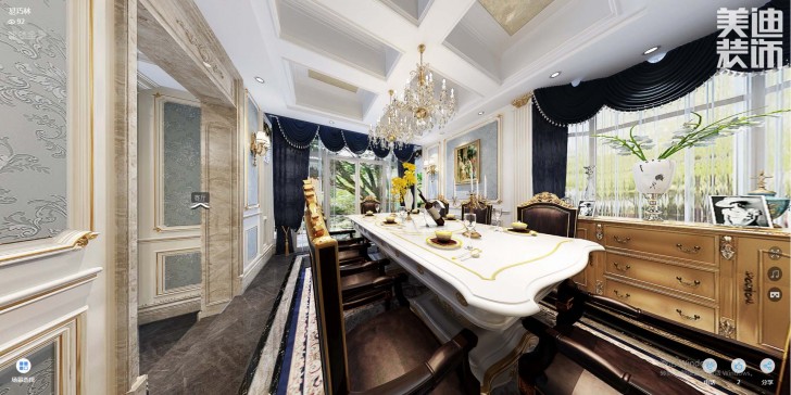 碧桂園-春江翠韻300平米法式風格裝修案例效果圖--餐廳