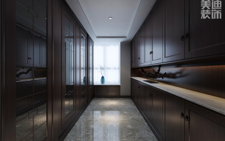 蘭僑公館320平米新中式風(fēng)格裝修案例效果圖--書房