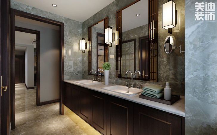 蘭僑公館320平米新中式風(fēng)格裝修案例效果圖--梳妝臺