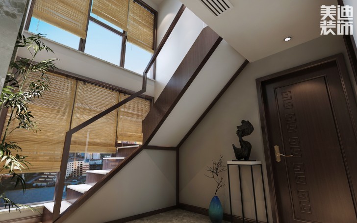 蘭僑公館320平米新中式風(fēng)格裝修案例效果圖--樓梯
