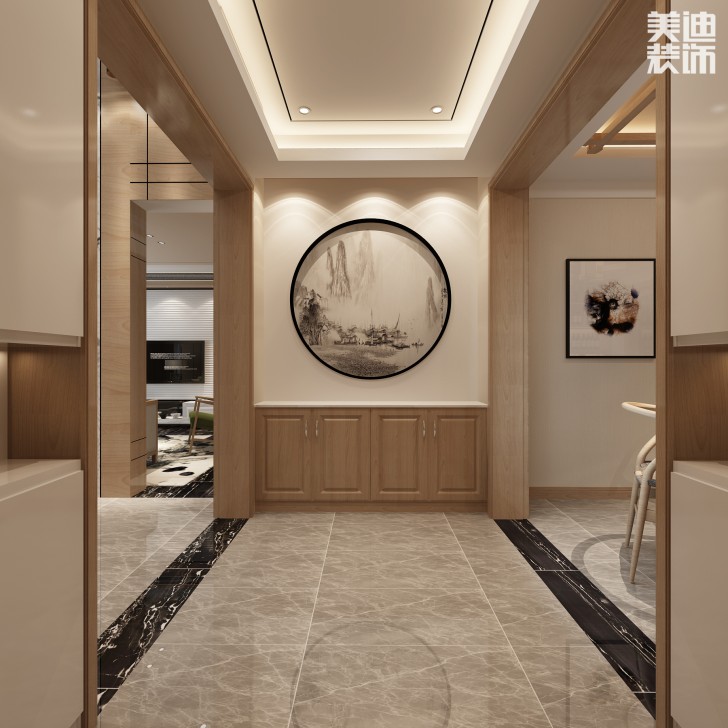 艾美瀟湘220平米新中式風(fēng)格案例圖--玄關(guān)