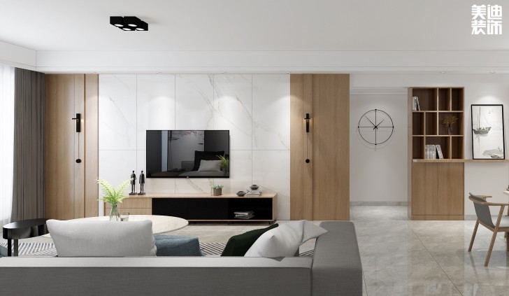 香溢豪庭125平方米現(xiàn)代風(fēng)格裝修效果圖--客廳