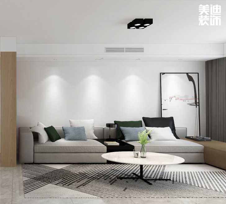 香溢豪庭125平方米現(xiàn)代風(fēng)格裝修效果圖--客廳