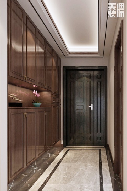 南山蘇迪亞諾500平米新中式風(fēng)格裝修案例效果圖--過道
