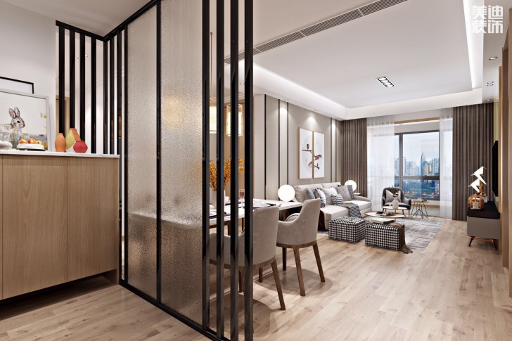 中建嘉和城108平米現(xiàn)代日式風(fēng)格案例效果圖--餐廳