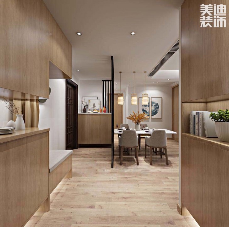 中建嘉和城108平米現(xiàn)代日式風(fēng)格案例效果圖--餐廳