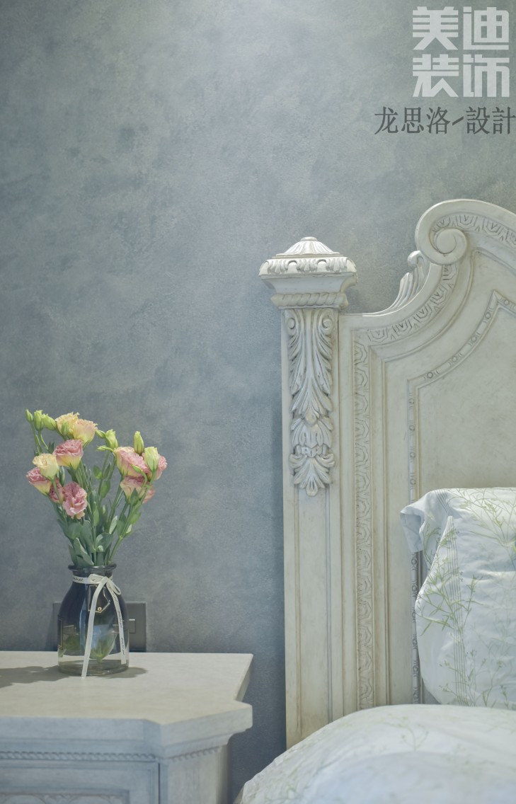 江山一號200平米灰調美式風格實拍案例--臥室