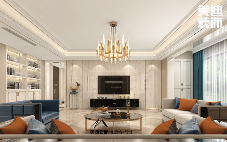 清溪川240平米港式風格裝修案例效果圖--客廳