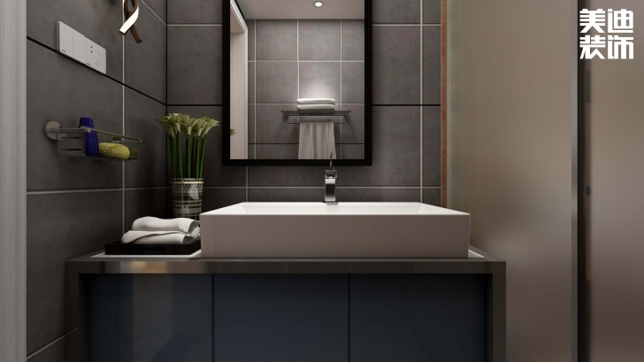 福捷.華中城124平方米折衷主義混搭風格案例效果圖--衛(wèi)生間