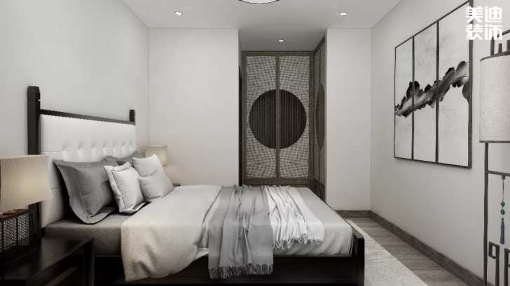 平安象湖風情453平方米新中式案例效果圖--臥室