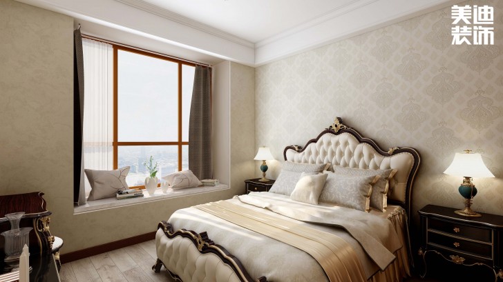 明昇壹城128平方米美式風(fēng)格案例效果圖--臥室