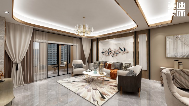 碧桂園觀瀾111平方米現(xiàn)代風(fēng)格案例效果圖--客廳