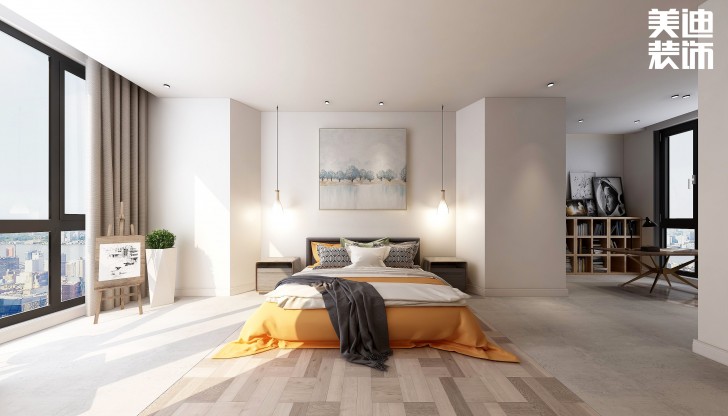 嘉和城138平米北歐極簡(jiǎn)風(fēng)格案例效果圖--臥室