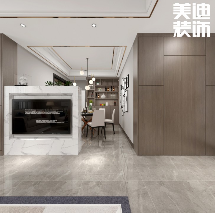 三湘小區(qū)120㎡現(xiàn)代輕奢風(fēng)格案例效果圖--餐廳