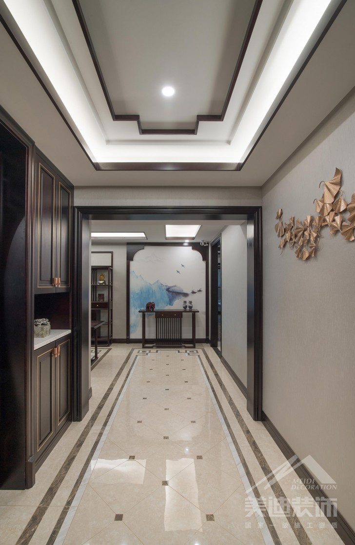 北辰定江洋285平米新中式風(fēng)裝修案例實(shí)拍圖-玄關(guān)