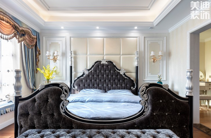 雙灣國際215平米法式輕奢風(fēng)裝修案例實(shí)拍圖-臥室