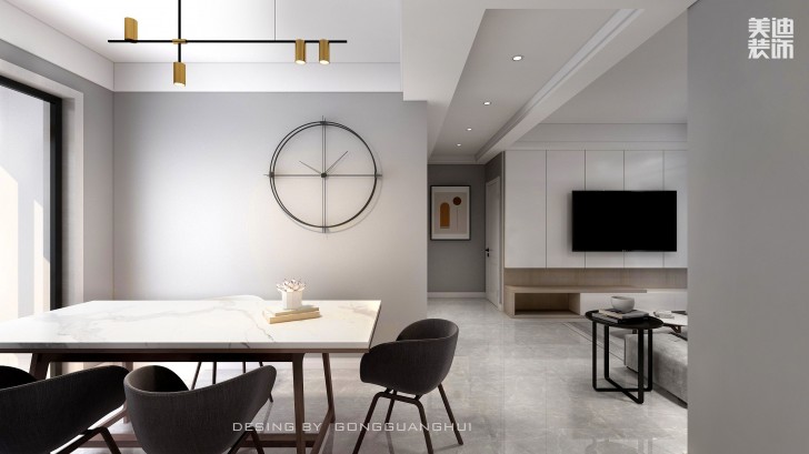 湘熙水郡110㎡北歐風格案例效果圖  