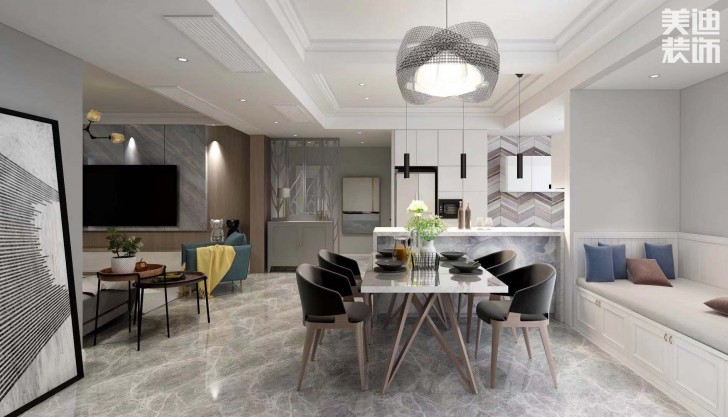 長(zhǎng)盛嵐庭105㎡現(xiàn)代風(fēng)格案例效果圖