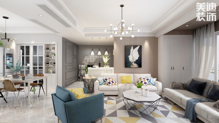 水墨林溪135㎡現(xiàn)代風(fēng)格案例效果圖