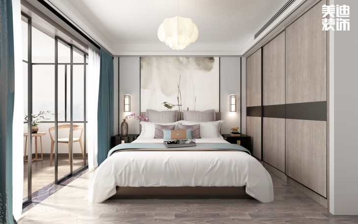 北城三角洲194平方米新中式風(fēng)格案例效果圖--臥室