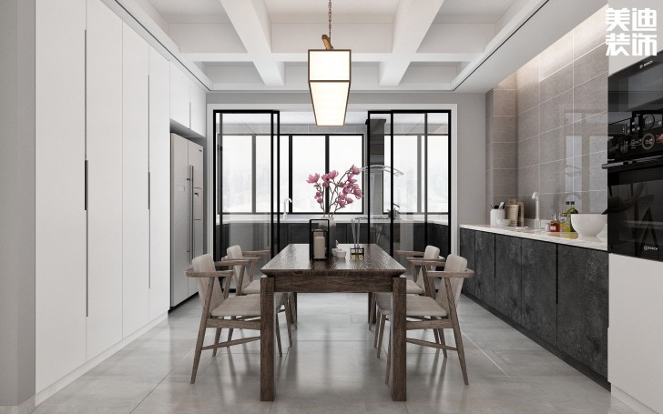 北城三角洲194平方米新中式風(fēng)格案例效果圖--餐廳