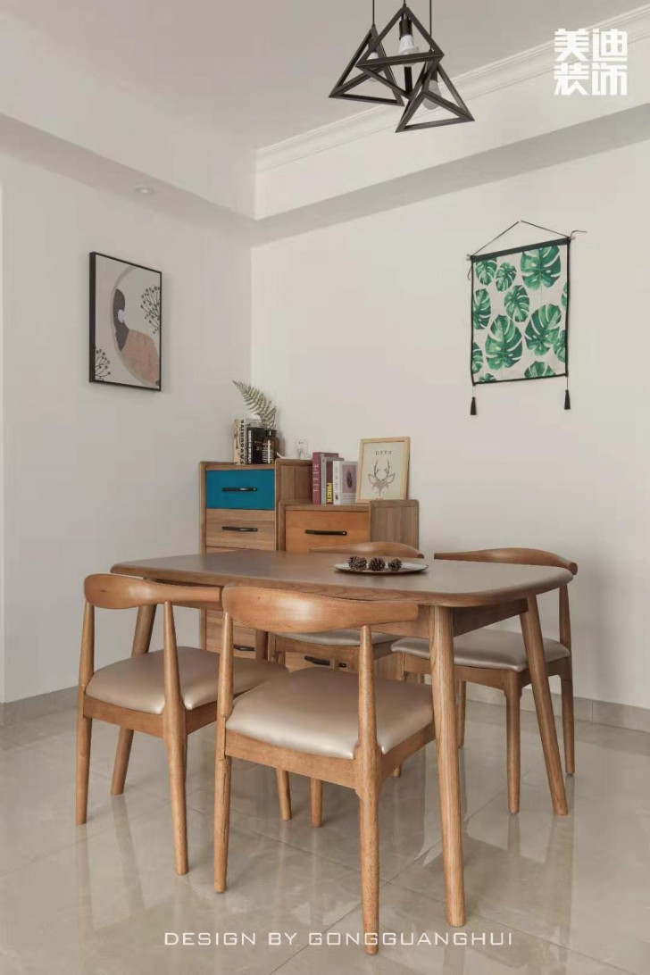 北京御園130平方米北歐風(fēng)格案例效果圖--餐廳