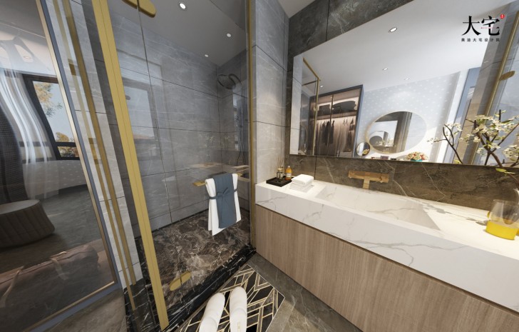 恒基旭輝湖山賦500平方米現(xiàn)代輕奢風(fēng)格案例效果圖-衛(wèi)生間